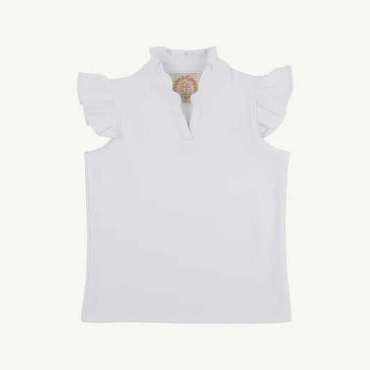 Worth Ave White - Rosie Ruffle Top