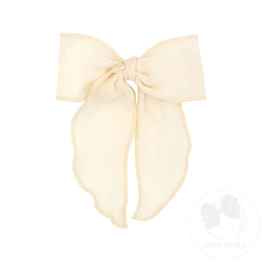 Medium Cotton Gauze Bow - Antique White