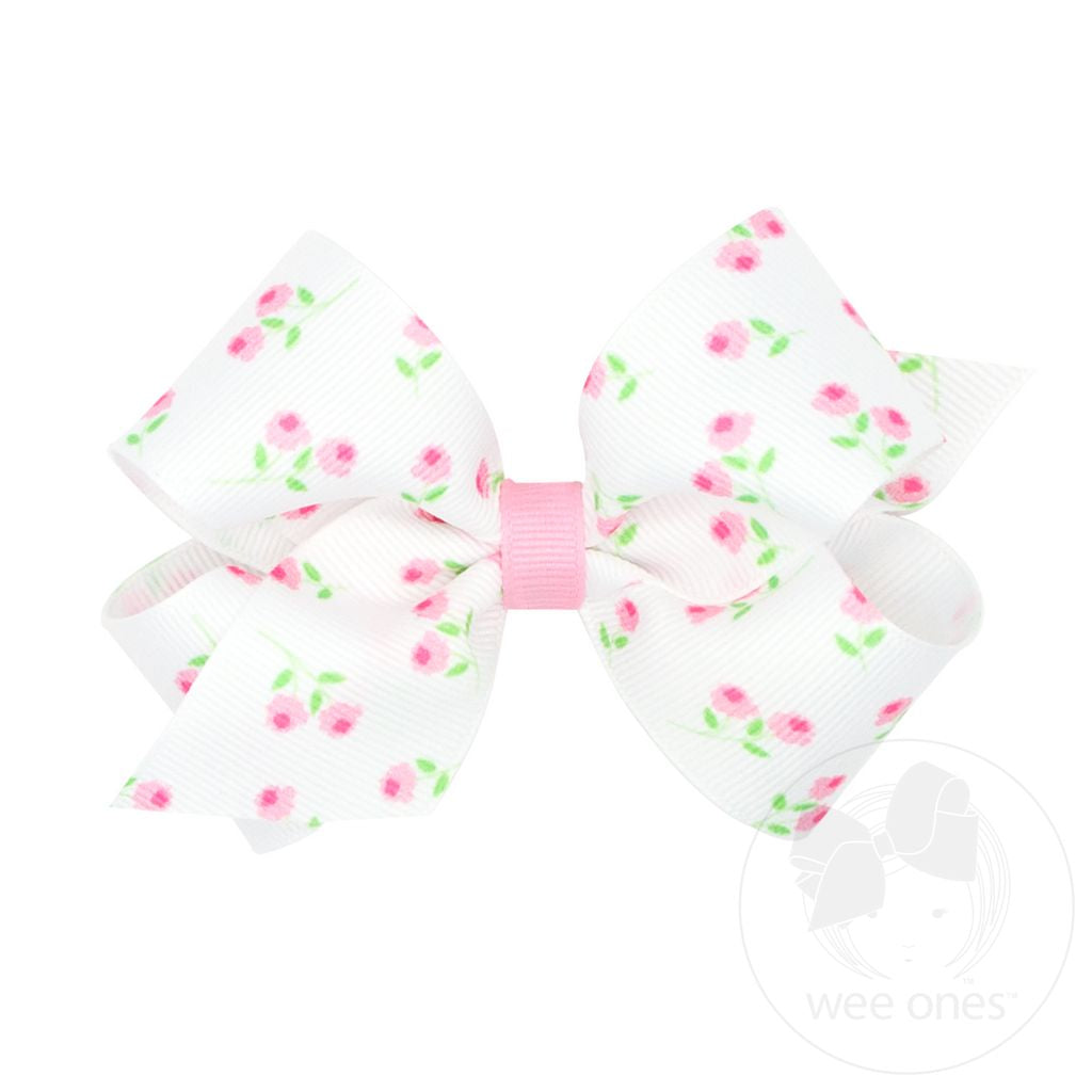 Medium Rose Print Bow