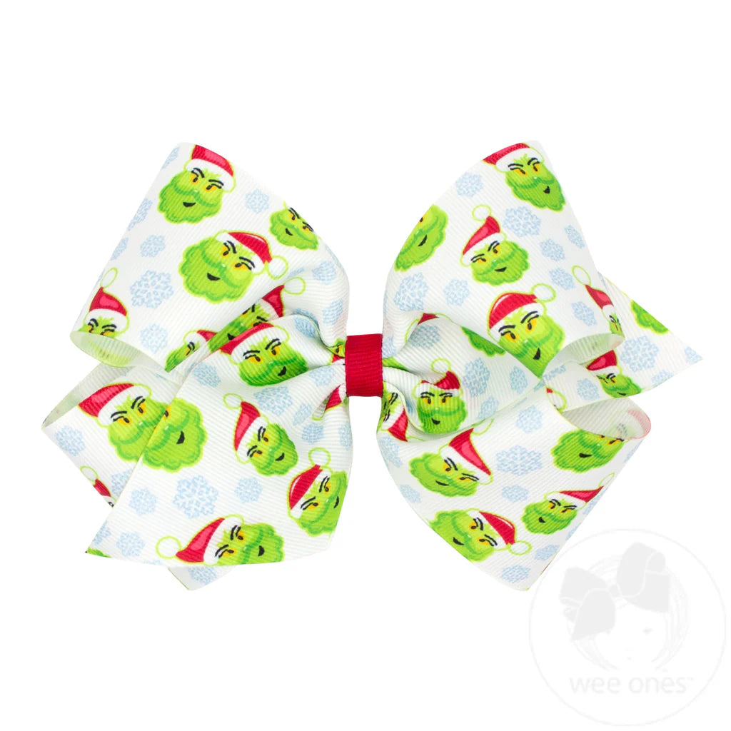 King Grinch Print Bow