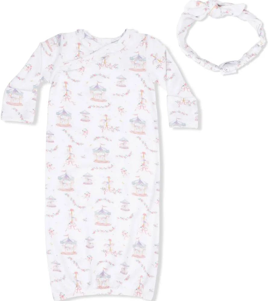 Carousel w/ Bows Gown & Headband