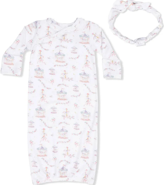 Carousel w/ Bows Gown & Headband