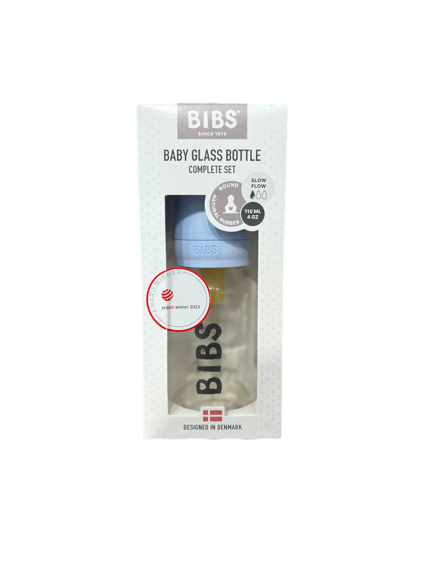 BIBS Glass Bottle - Baby Blue 110ml