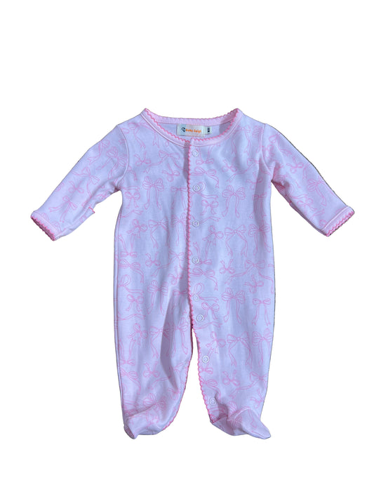 Light Pink Bows Footie