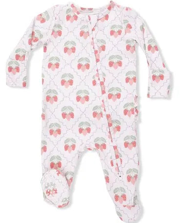 Sweet Strawberries Zipper Footie