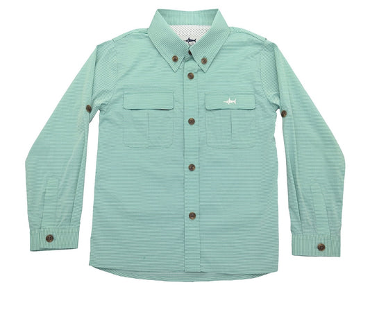 Green Stripe Flagler Fishing Shirt