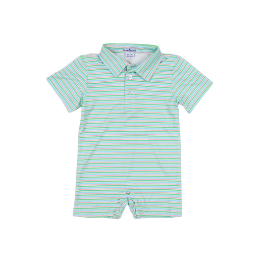 Sherbet Stripe Polo Romper