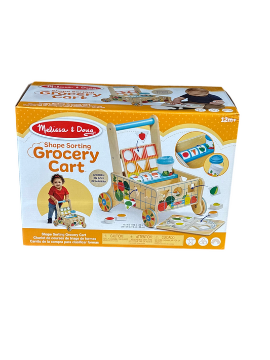 Wooden Shape Sorting Grocery Cart
