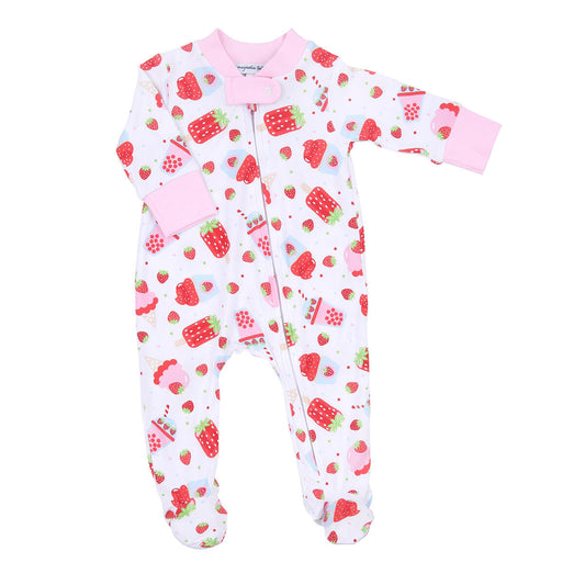 Strawberry Treats Zipper Footie