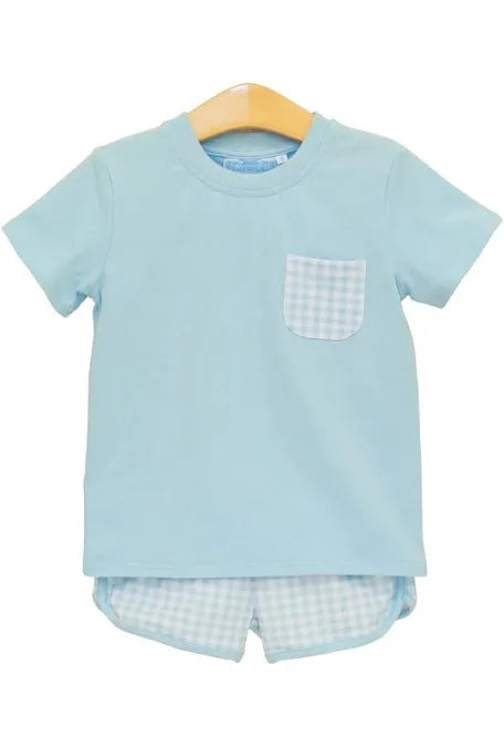 Madden Short Set - Light Blue Gingham