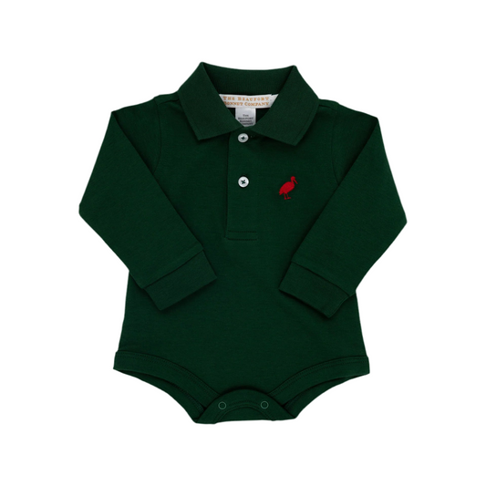 Grier Green Prim & Proper Polo LS Onesie