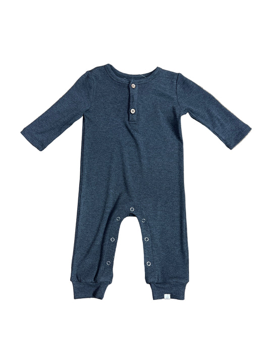 Charcoal Mason Ribbed Henley Romper