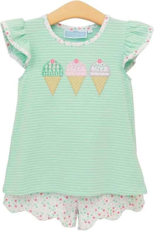 Triple Scoop Flutter Short Set