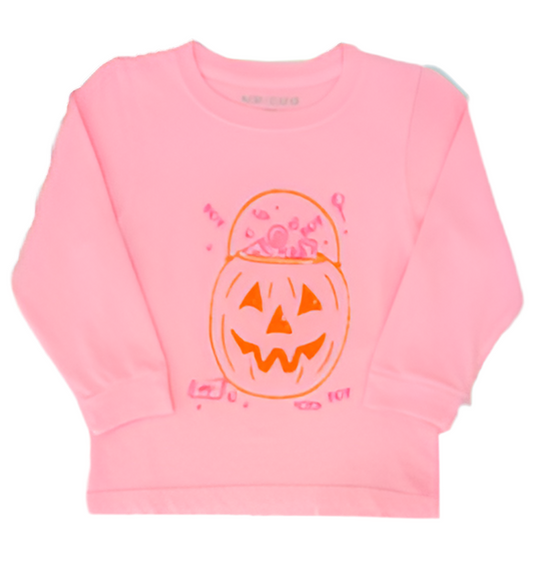 Pink Pumpkin Candy Bucket LS