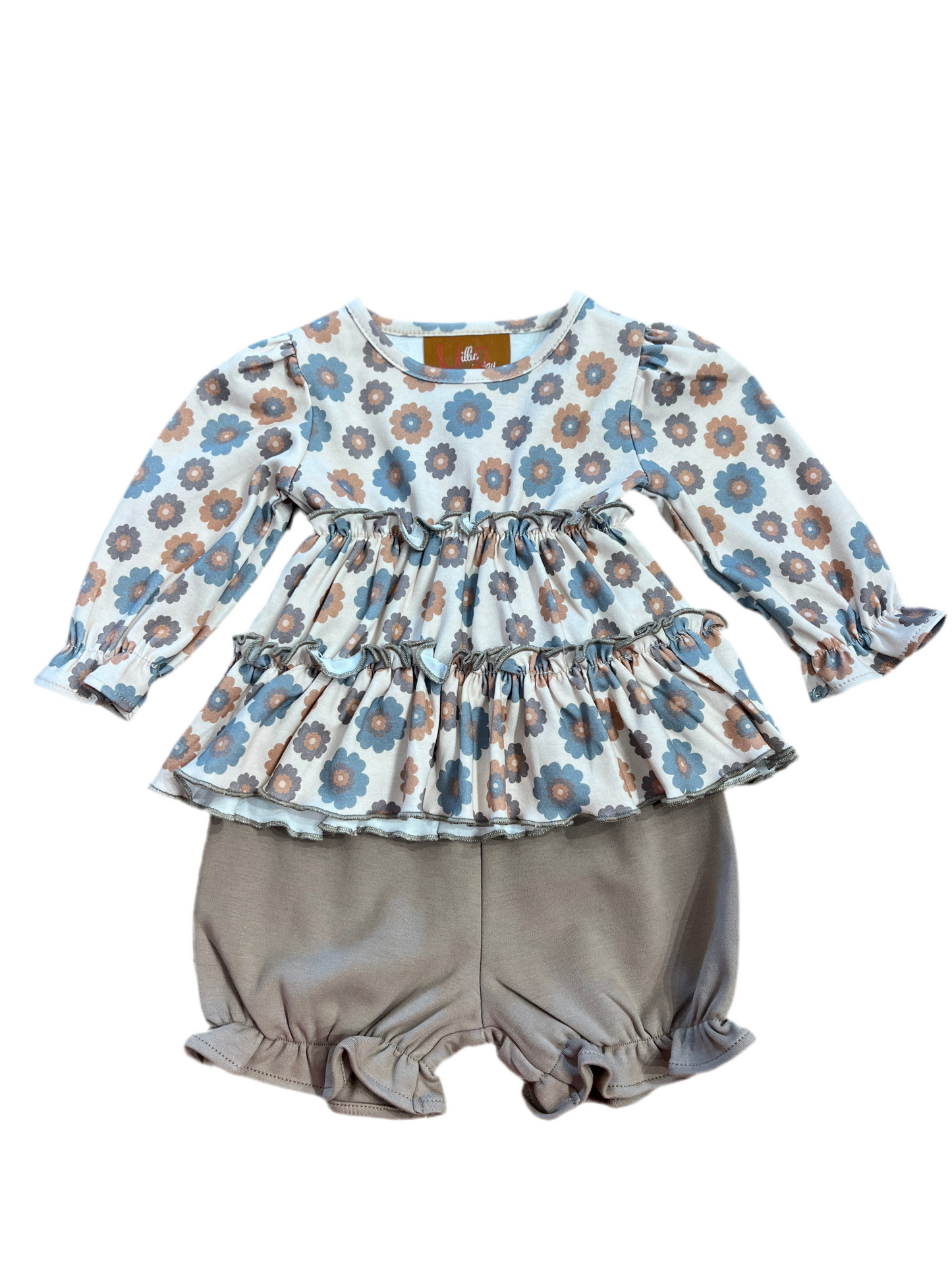 Mocha Floral Bloomer Set