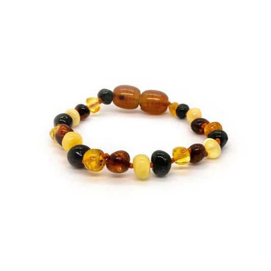 Tricolor Raw Amber Child Bracelet - 5.5"