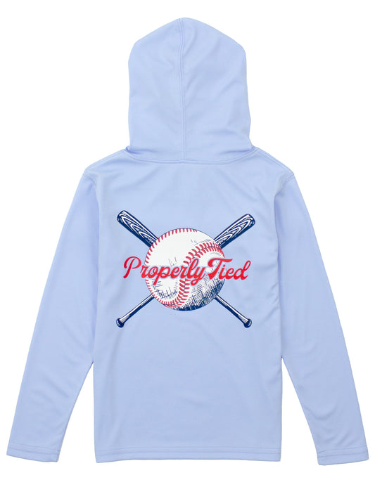 Play Ball Light Blue Performance Hoodie