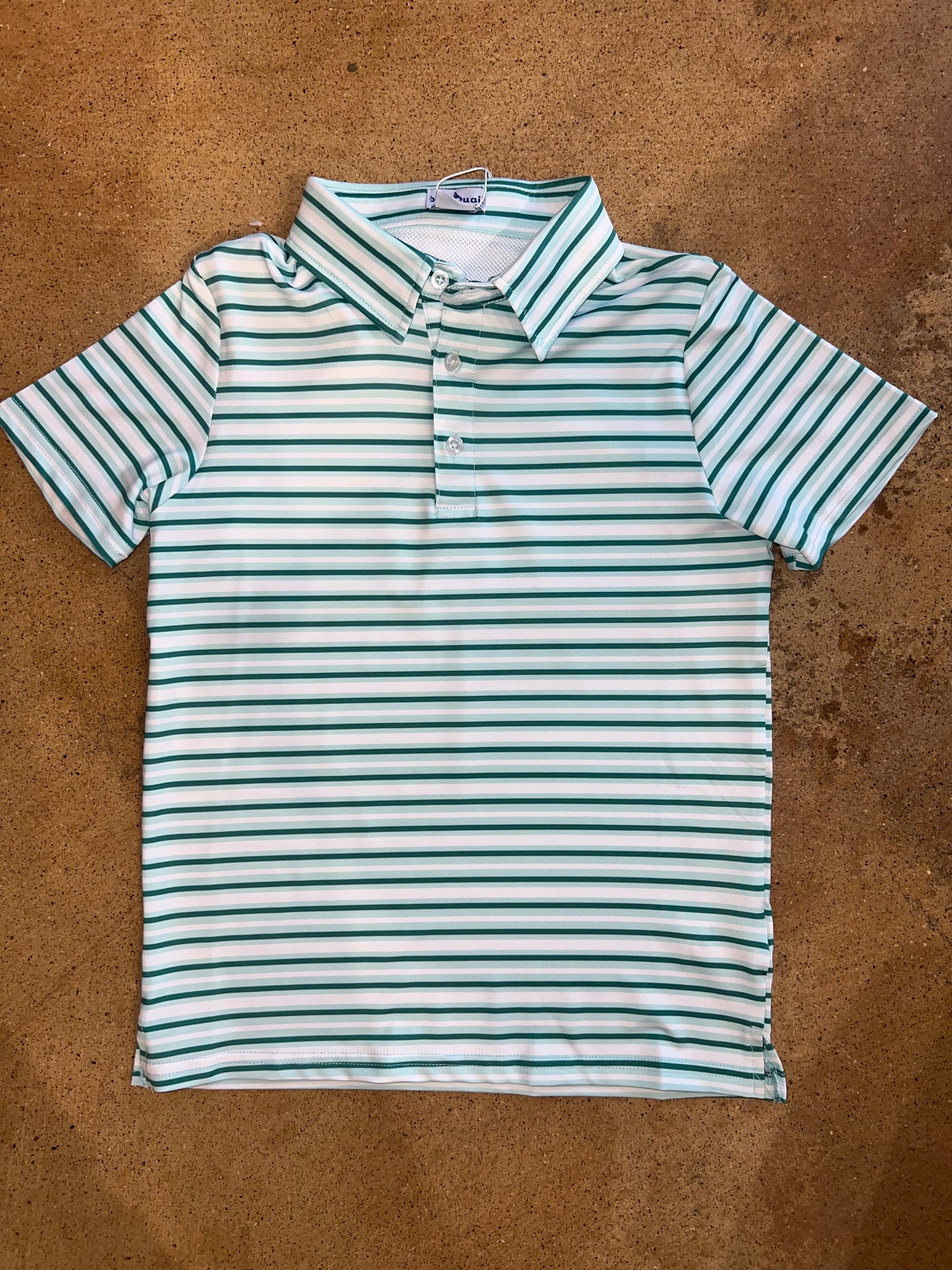 Emerald Stripe Polo Short Sleeve
