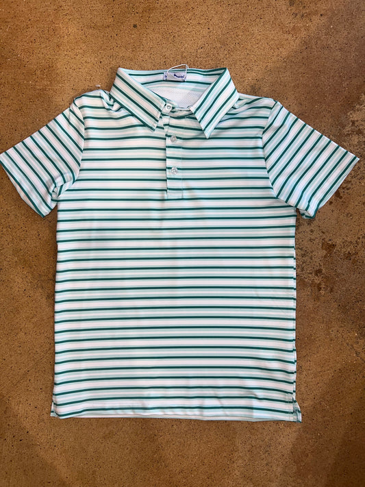 Emerald Stripe Polo Short Sleeve