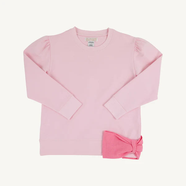Cassidy Comfy Crewneck with Bow - Palm Beach Pink/Romany Rose