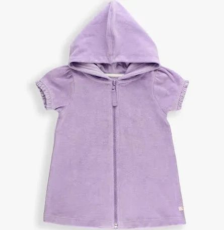 Purple Terry Butterfly Full Zip Cover Up