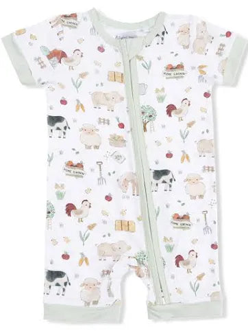 Cute Farm Animals Zipper Romper