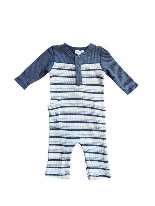 Blue Vintage Stripe Romper