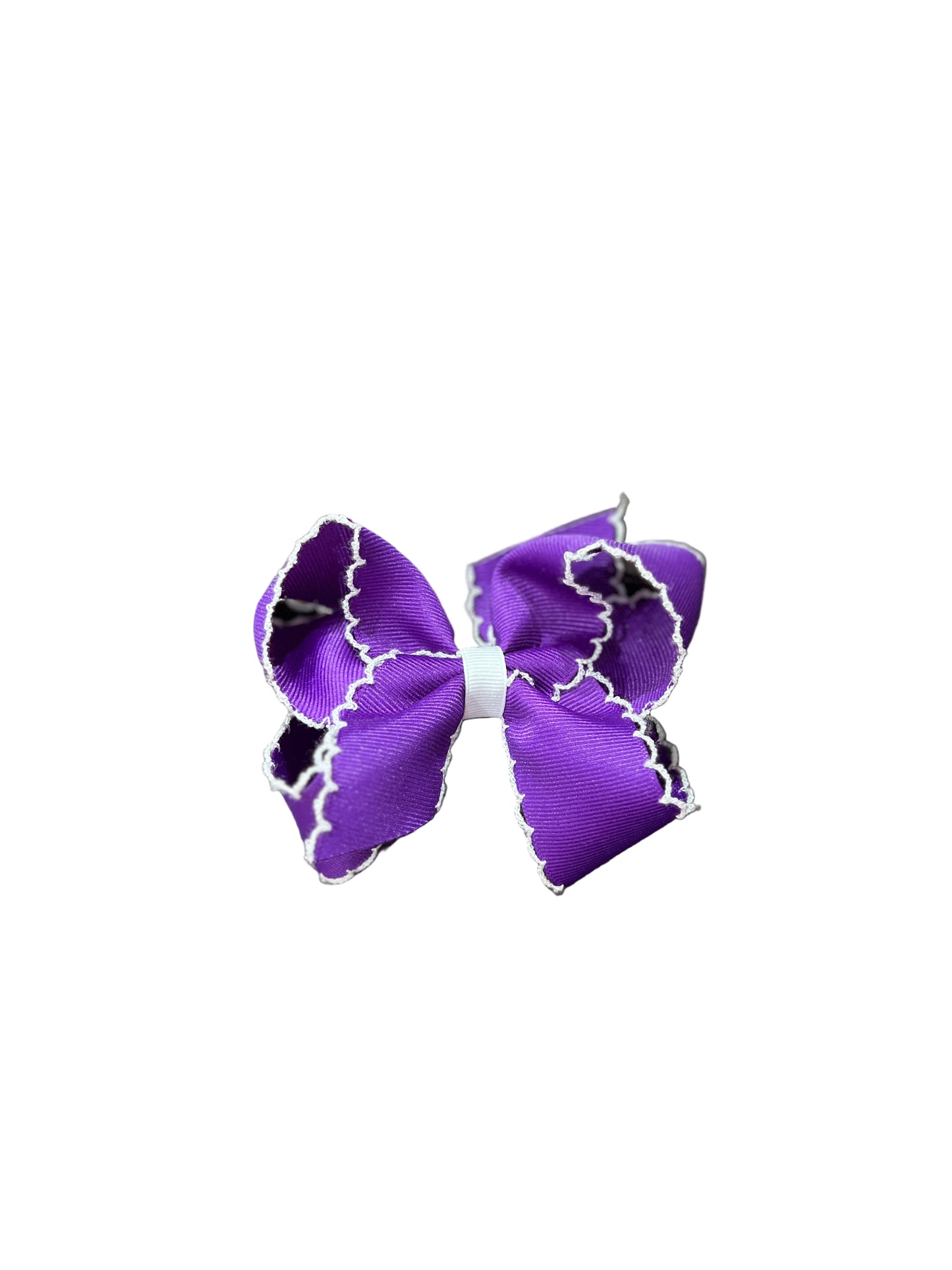 Purple & White Moonstitch Bow