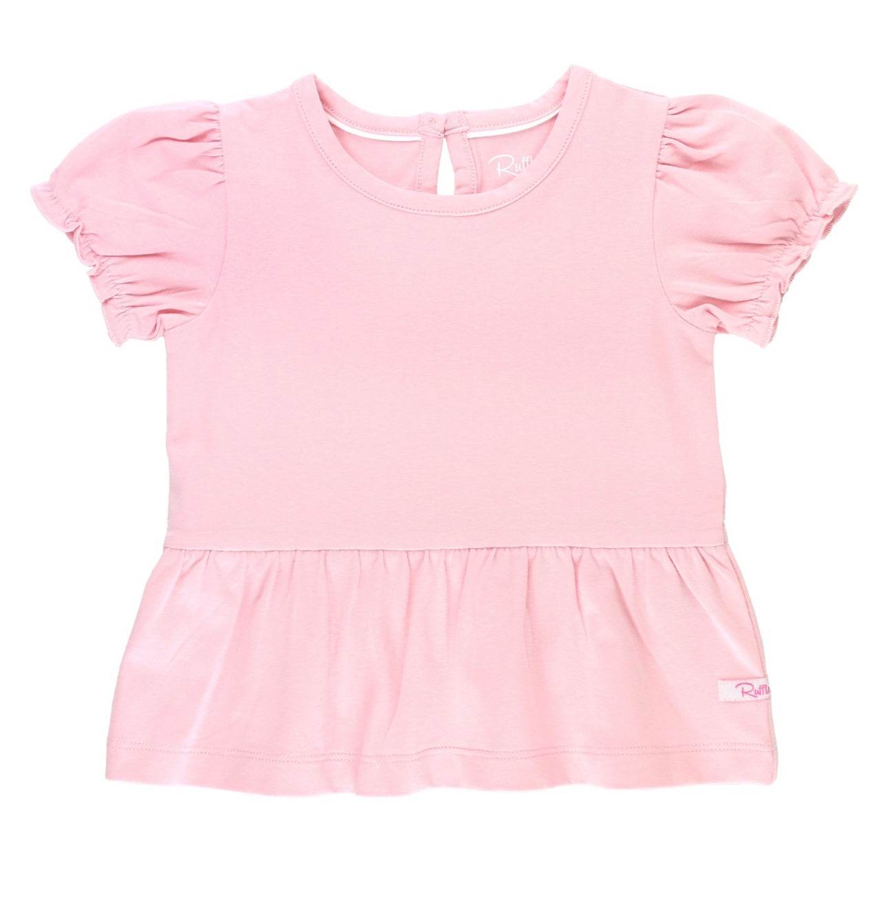 Pink Puff Sleeve Peplum Top