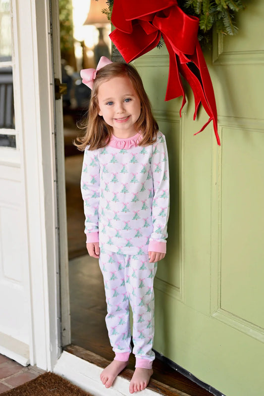 Pink Christmas Tree 2 PC Jammies