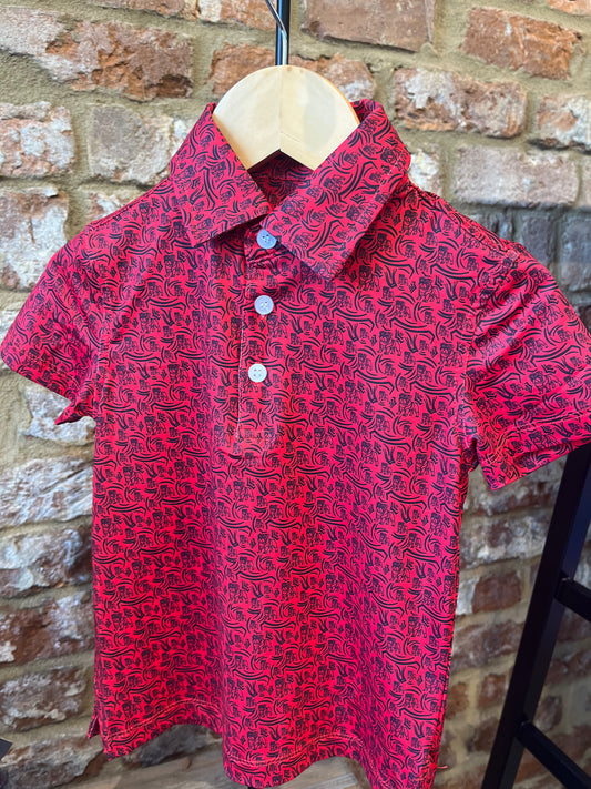 Red UGA Bulldog Polo