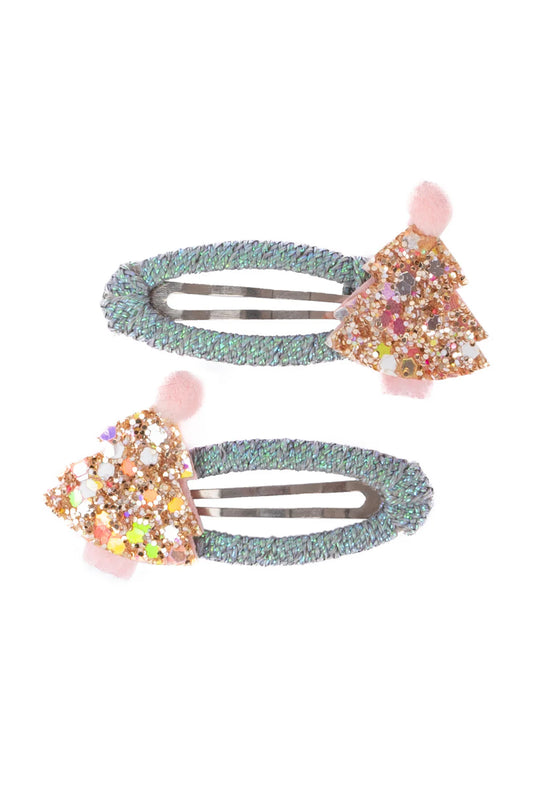 Minty Christmas Holiday Hair Clips - 2pcs