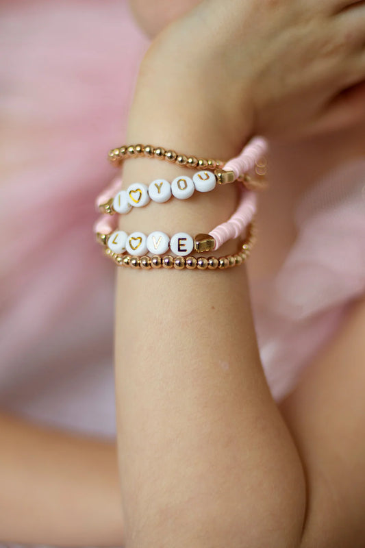 Pink Love Bracelet Set - 4pcs
