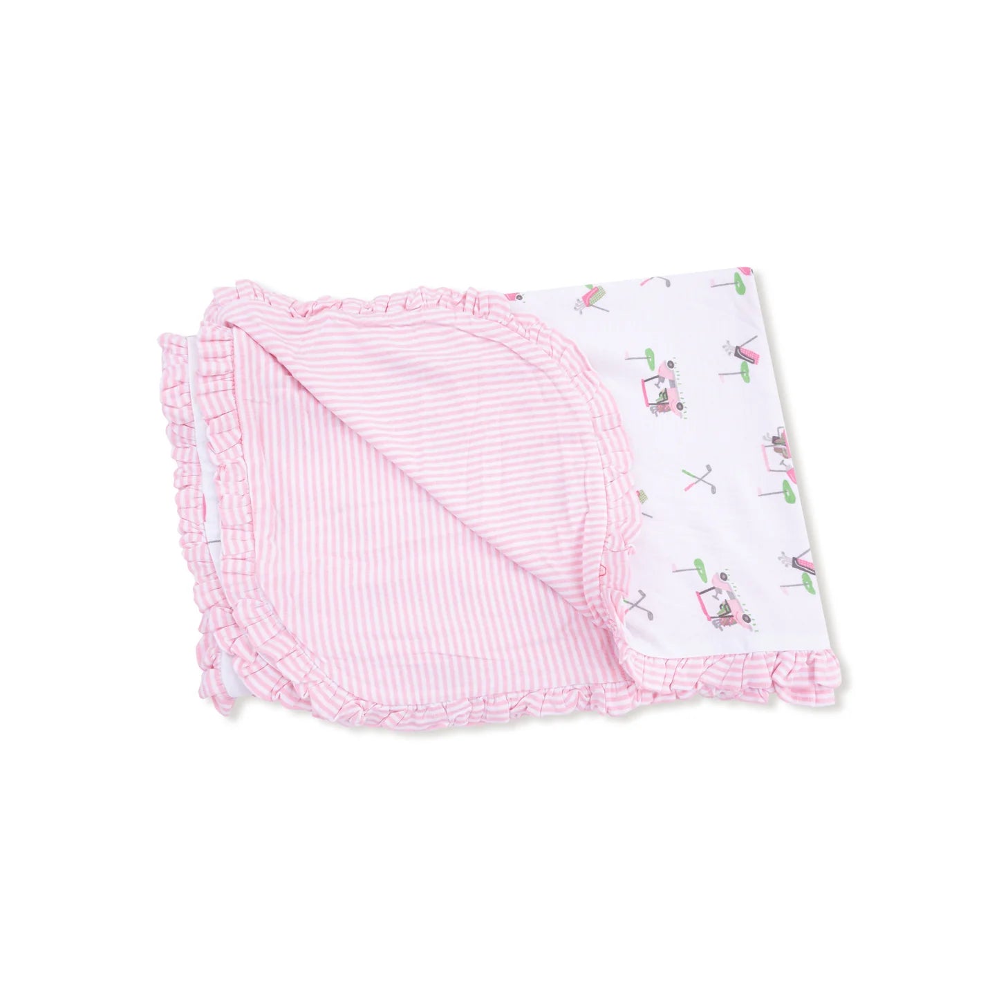 Pink Golfcart Ruffle Blanket
