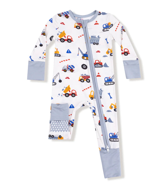 Crayon Construction Zipper Romper