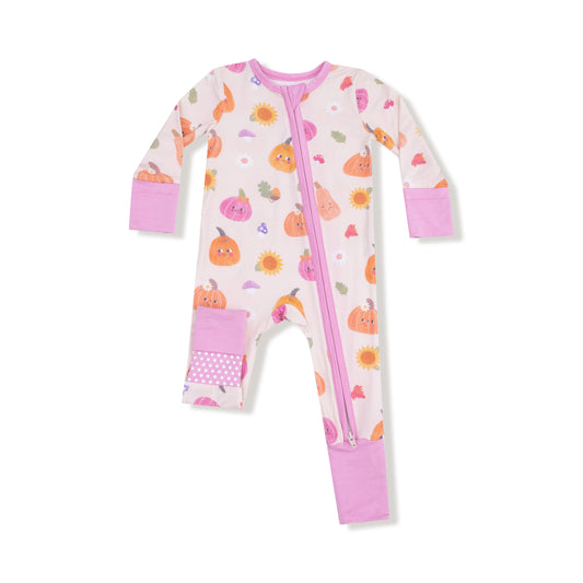 Autumn Pumpkins Pink Romper