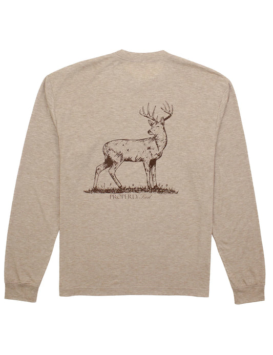Whitetail Sand LS Pocket Tee