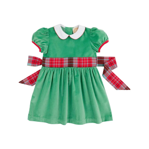 Cindy Lou Sash Dress (Velveteen) Kiawah Kelly Green