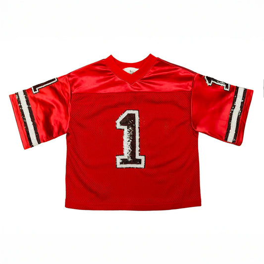Red and Black Sequin Jersey