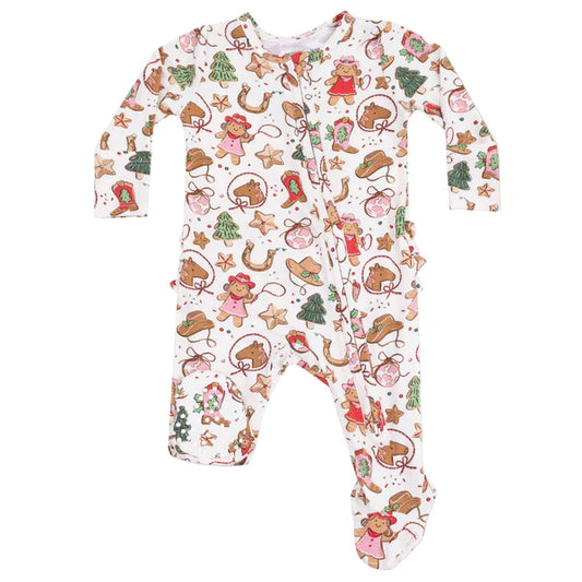 Cowgirl Christmas Zipper Romper