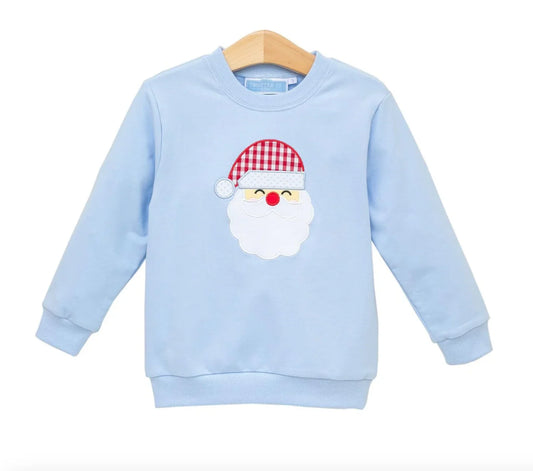 French Terry Santa Pullover - Light Blue