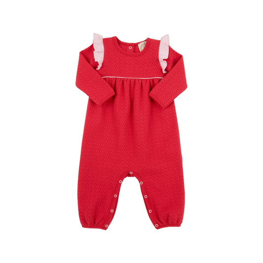 Leigh Ann Angel Sleeve Romper Richmond Red/Palm Beach Pink