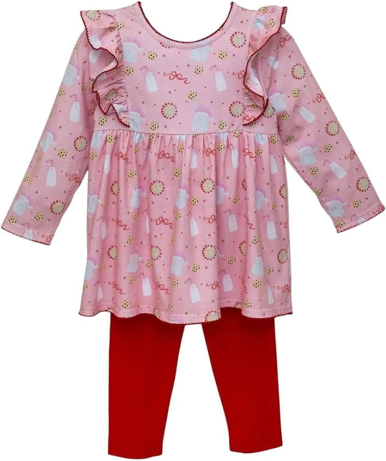 Milk and Cookies Ruffle Pant Set