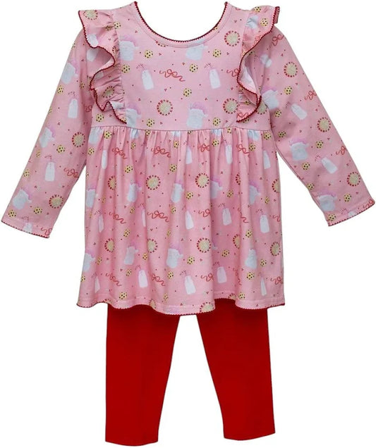 Milk and Cookies Ruffle Pant Set