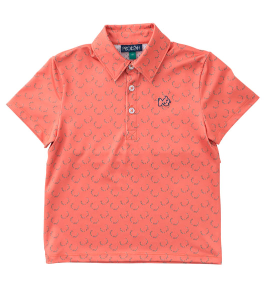 Orange Antler Print Polo