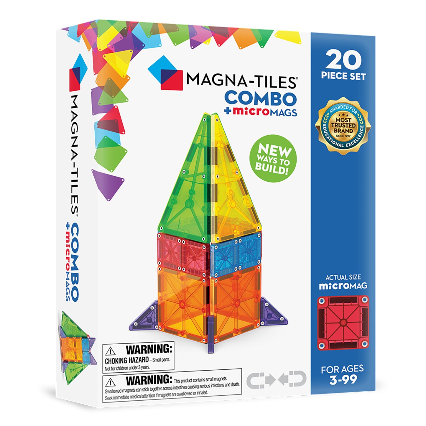 MagnaTiles Combo Classic & MicroMAGS 20 piece Combo Set