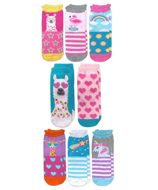 Jefferies Socks Unicorn Llama Giraffe Flamingo Pattern Crew Socks 6 Pair Pack