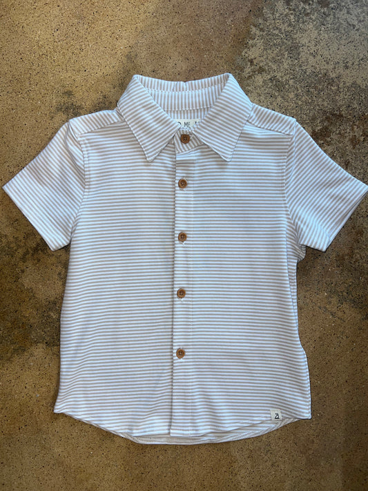 Beige/White Stripe Tiller Jersey Shirt