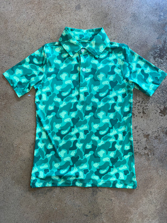 Green Camo Golf Polo
