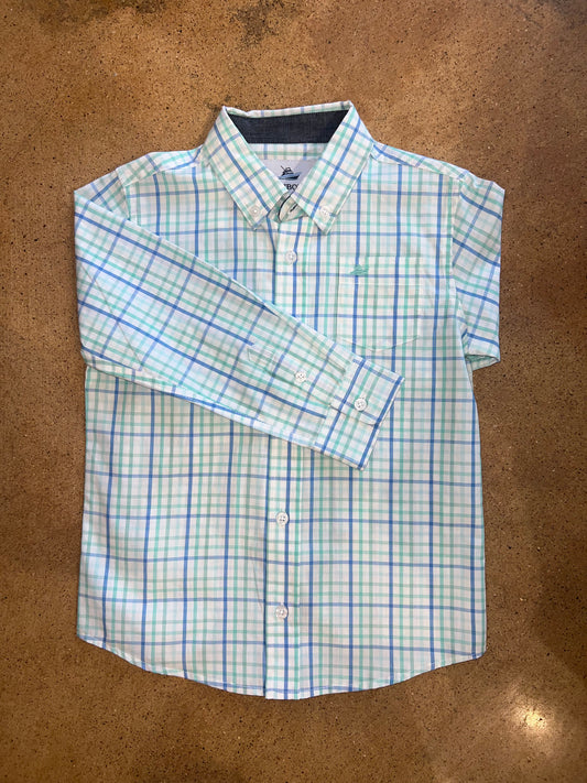 LS Dress Shirt - Blue Multi Plaid